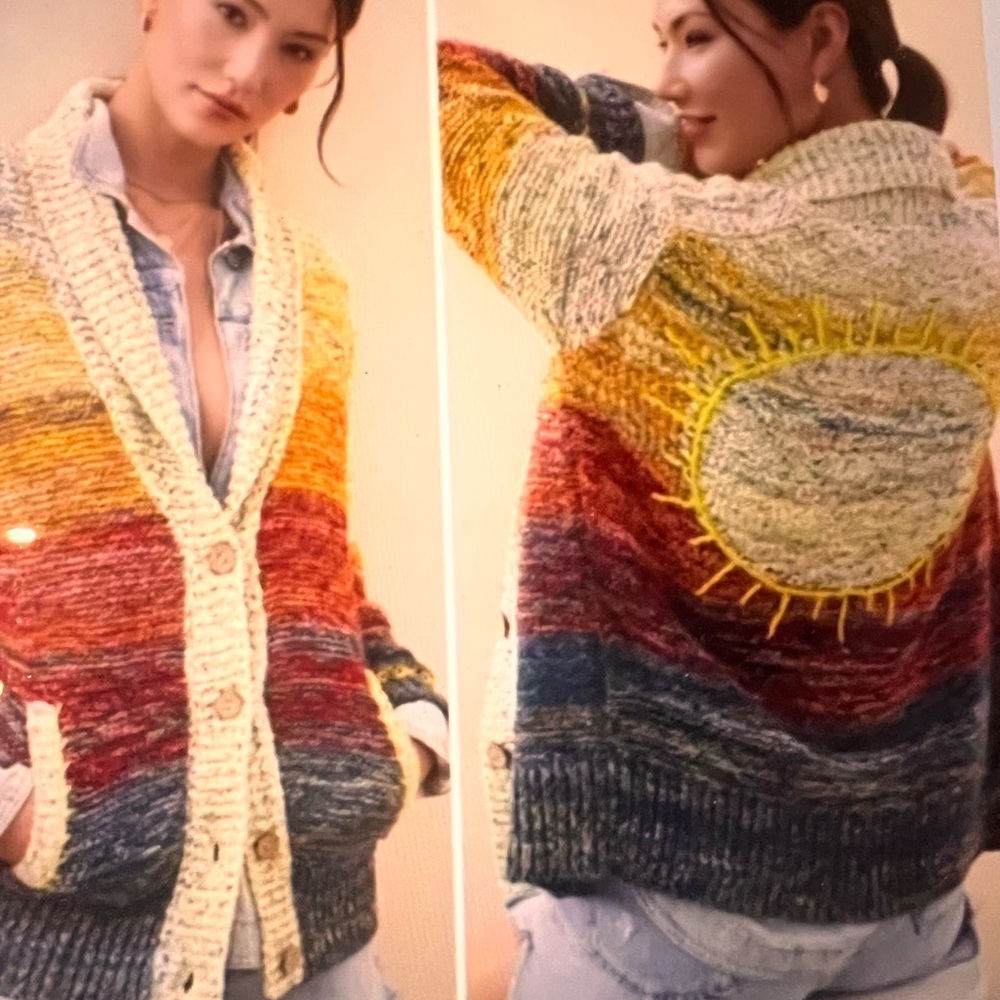 Sunburst Multicolor Knit Cardigan